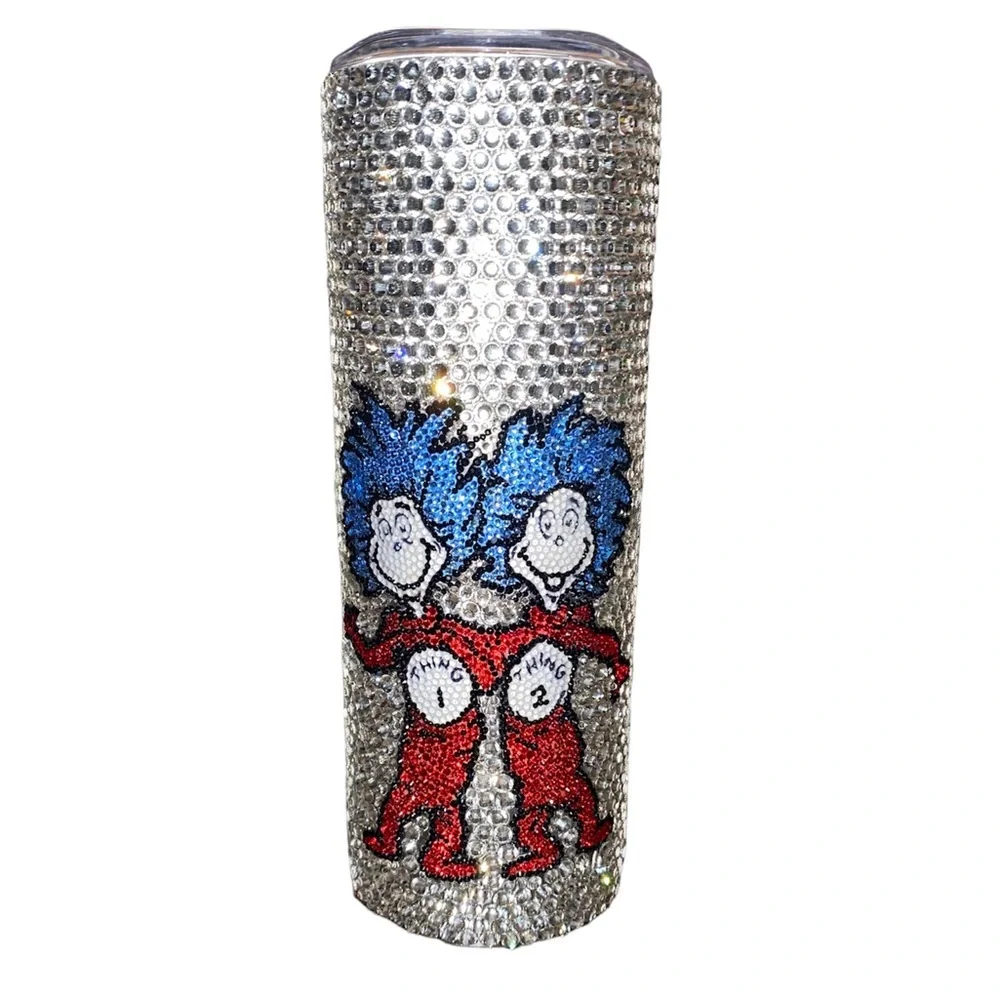 Cat in the hat bedazzled tumblers 20oz
